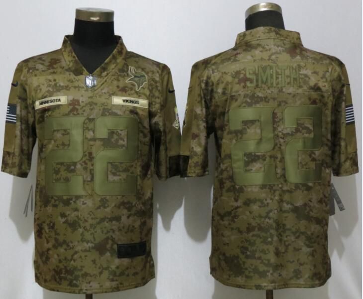 Men Minnesota Vikings #22 Smith Nike Camo Salute to Service Limited NFL Jerseys